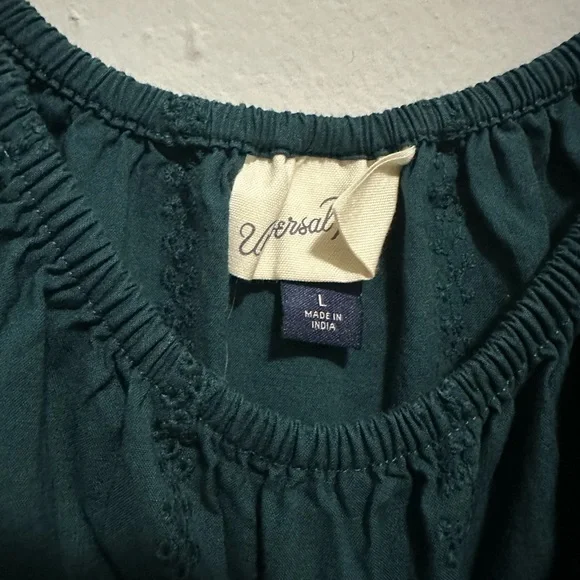 Elegant Green Women's Boho Eyelet Dress - Picture 4 of 5